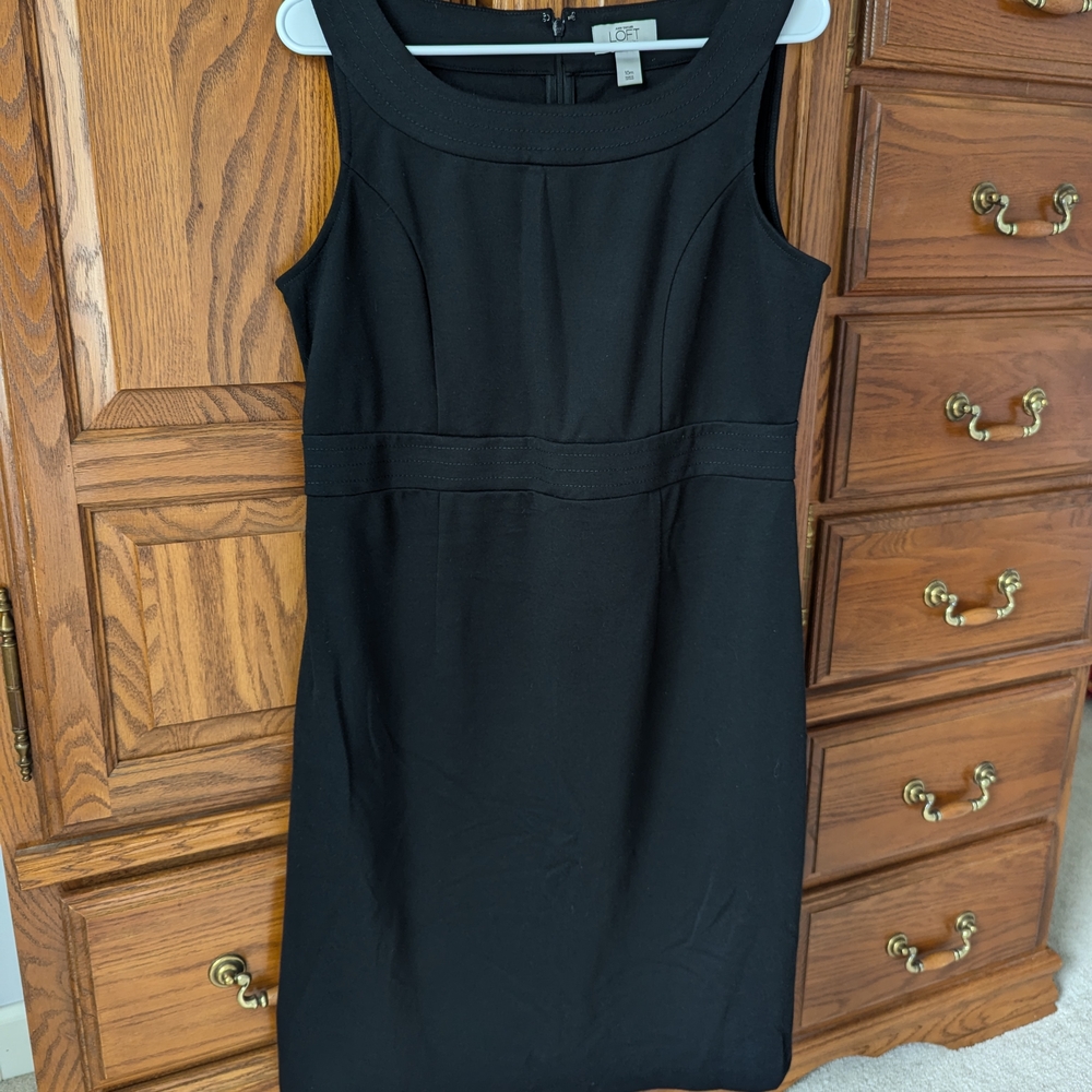 LOFT Maternity Black Sleeveless Sheath Midi Dress Size 10